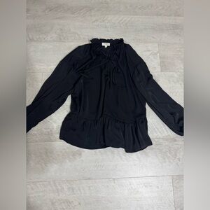 Umgee Black Ruffled Blouse